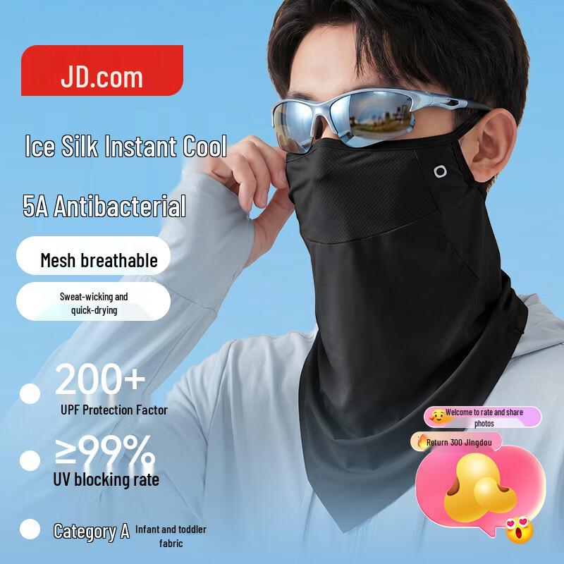 Unisex Ice Silk Sun Protection Cycling Face Mask with Ear Hooks Ear-Hook Style