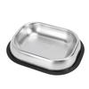 Stainless Steel Dog Food Dish Metal Food and Water Cat Bowl Anti Slip Dish Plate for Daily Pet Feeding