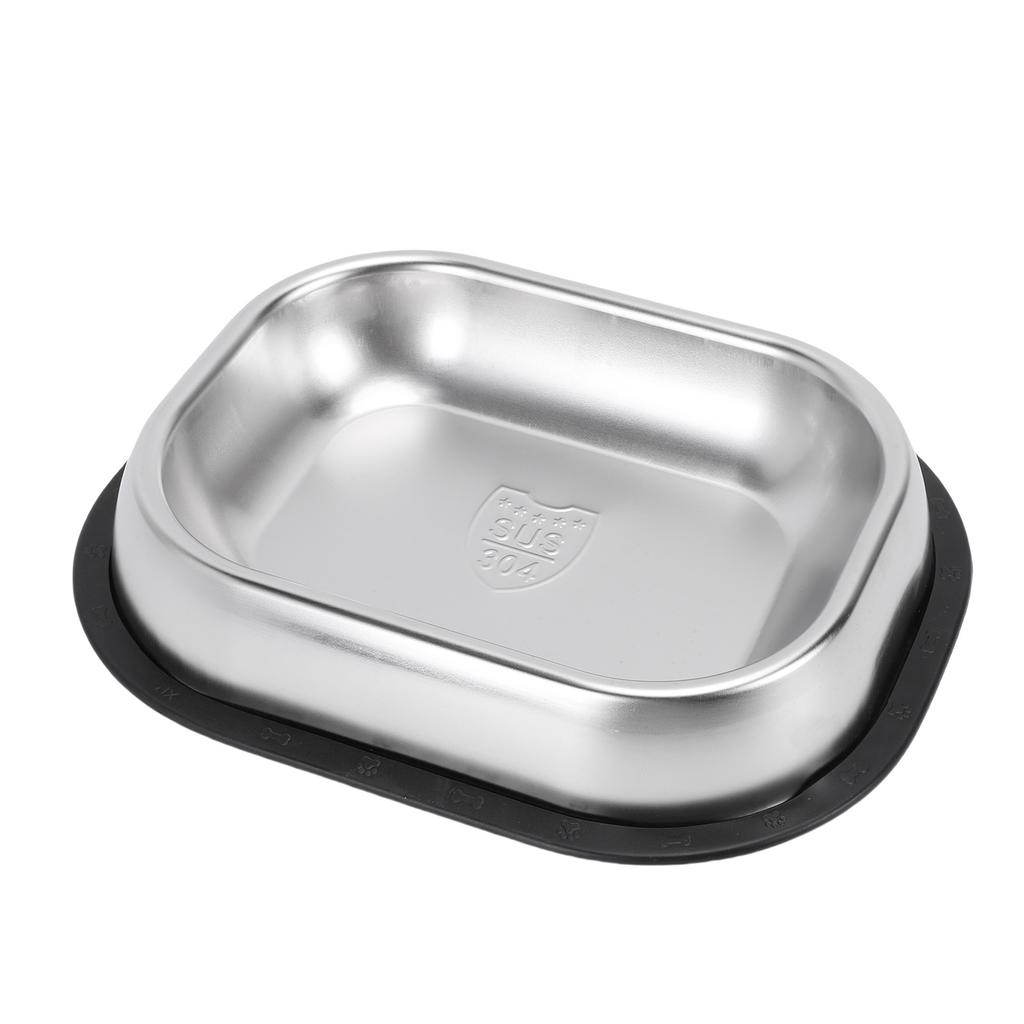 Stainless Steel Dog Food Dish Metal Food and Water Cat Bowl Anti Slip Dish Plate for Daily Pet Feeding