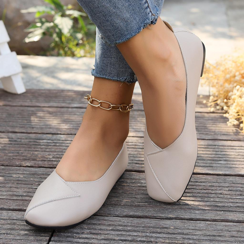 Comfortable Shoes Lady Casual Lightweight Brown Office Flats Summer Shoes Marlisasa Women Cute New Spring Slip On Flat