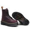 First Layer Thick Bottom Hole Locomotive Boots Women, Side Zipper Mad Horse Purple Short Boots Leather Muffin Bottom Tooling