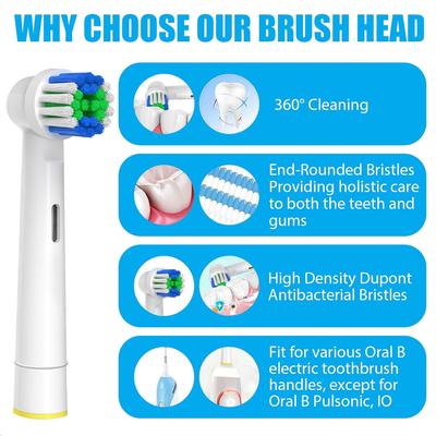 4/8/12/20 Pcs Compatible with Oral B Click-on Electric Toothbrush Replacement Brush Heads, Toothbrushes Head Refill for 1000 500