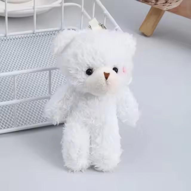 12cm Schattige Roze Teddybeer Pluche Speelgoed Cartoon Konijn Bunny Dier Pluche Gevulde Poppen Sleutelhanger Hanger Meisje Klein Cadeau