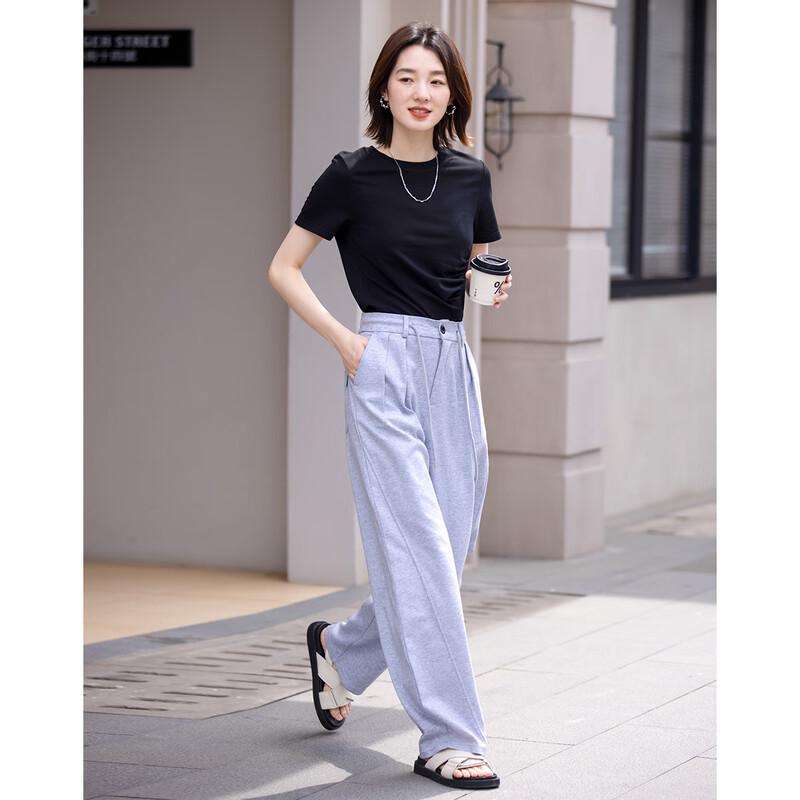 Demana Women's Fitted Round Neck T-Shirt with Side Slits