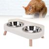 Zvýšená kočičí miska z nerezové oceli Integrované dvojité misky Zvýšená miska na kočičí jídlo a vodu pro domov