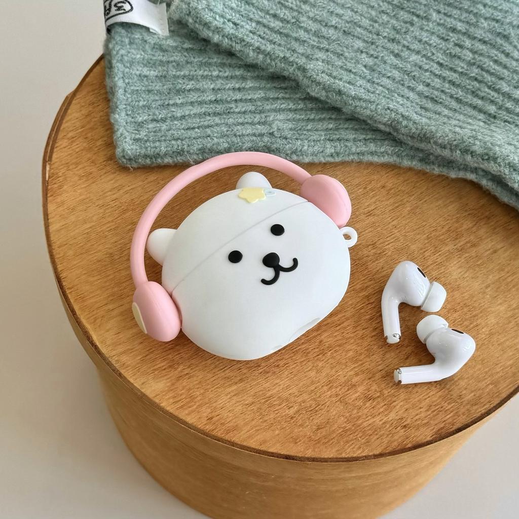 Self-deprecating bear with earphones AirPods Pro protective case 1/2 generation Apple Bluetooth earphone cover AirPods3