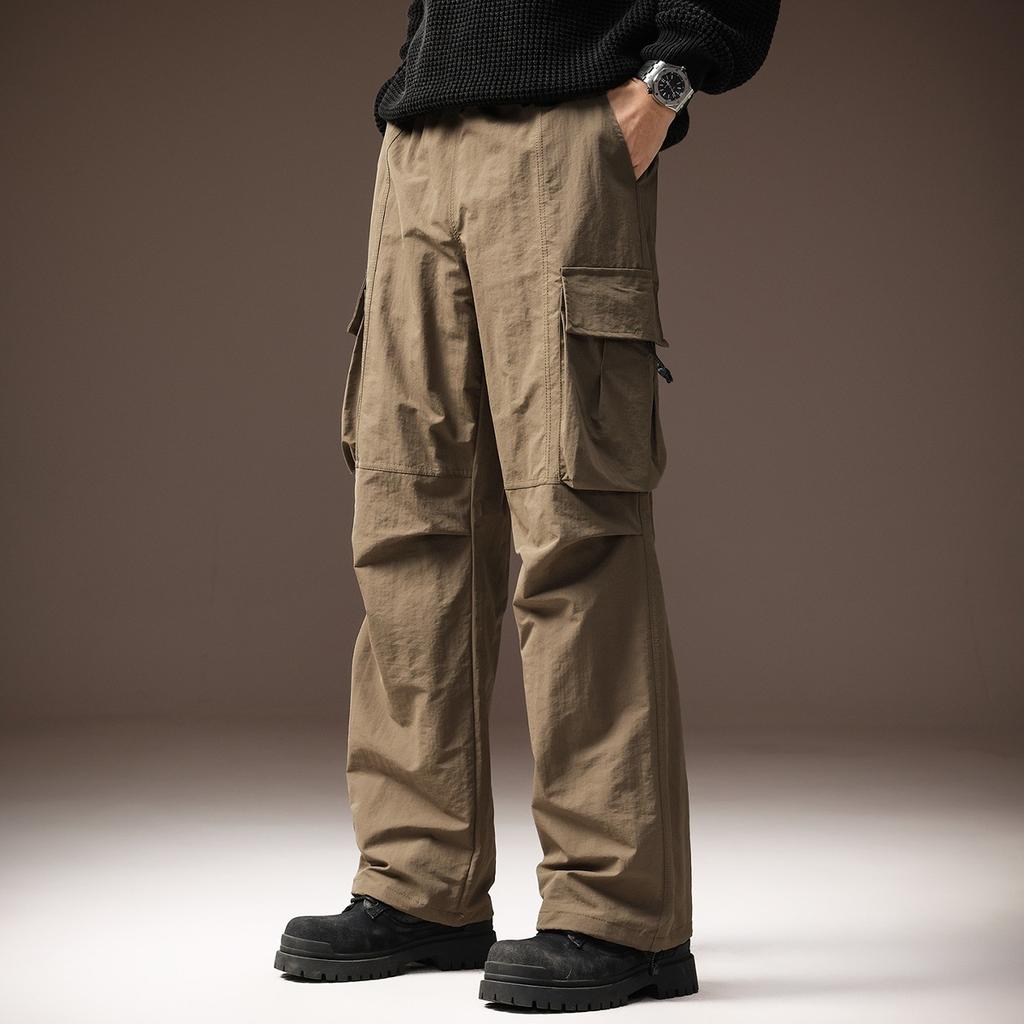 High-end American Outdoor Hiking Straight-leg Casual Pants for Men, New Autumn Functional Versatile Softshell Paratrooper Pants