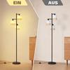 Floor Lamp - NETTLIFE - Fabric Lampshade - 3x E27 - White Metal - Reading Lamp