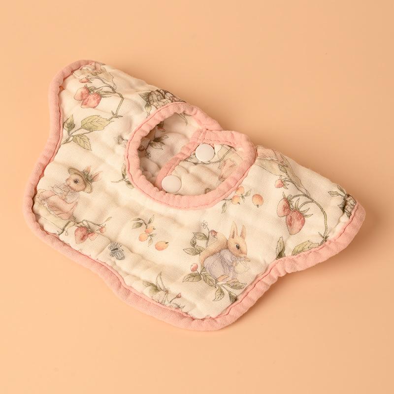 

Pure Cotton Baby Bib with Colored Edge Petal Design Children s Printed Saliva Towel for Infants Mother And Baby Care