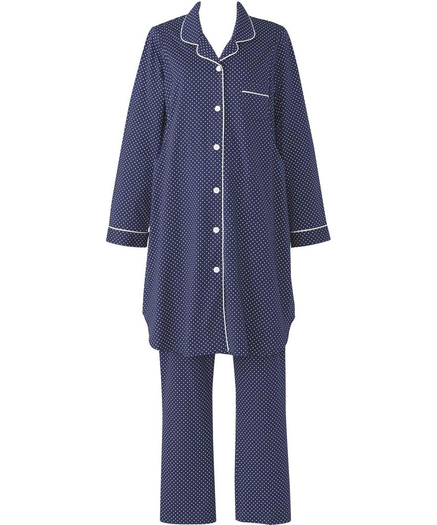 Wacoal Maternity Pajama and Open Easy Sizes Set, Pre- Postpartum, 100% Cotton, Front, Breastfeeding, Women's, MFY116, L-LL