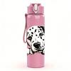 1PC Dalmatian Dog Portrait Graphic,750ml Color Plastic Sports Water Bottle,Leakproof Flip Straw Lid,Suitable for Sports Office Home Use