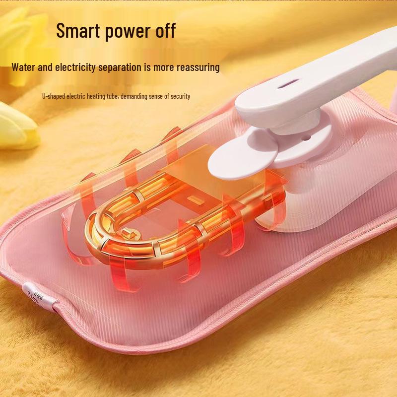 Explosion-Proof Rechargeable Plush Hot Water Bottle: Cute, Warm Hand & Belly Warmer for Girls’ Dormitory