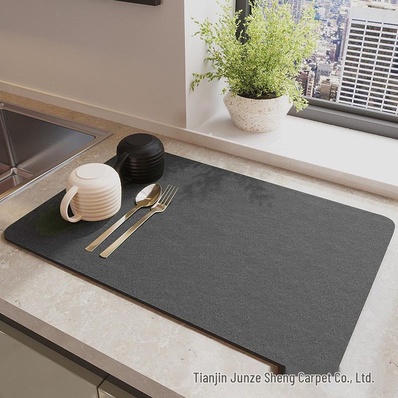 New Customizable Non-Slip Absorbent Kitchen Drying Mat for Cups, Plates, and Bowls