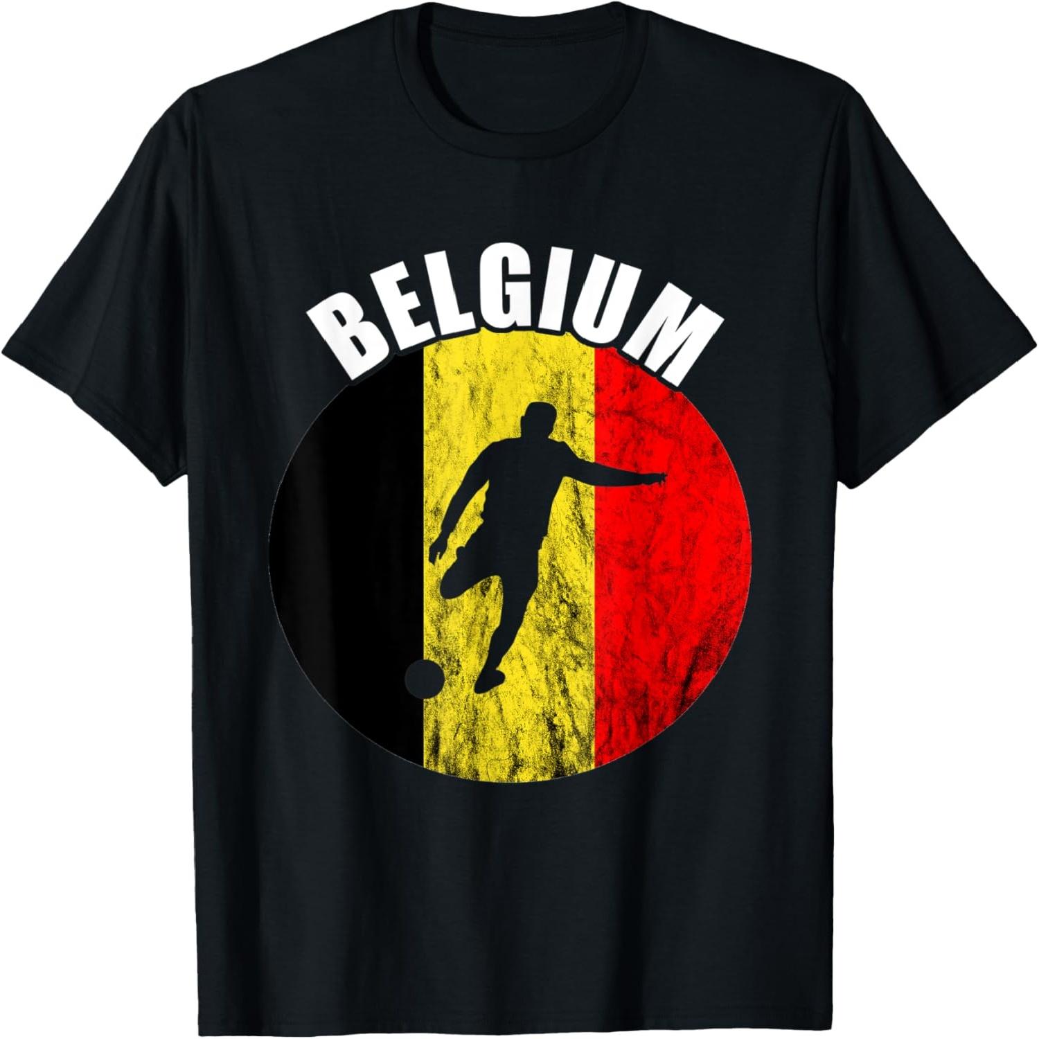 Belgium Belgie Belgian Flag Belgian Soccer Player Belgique T-Shirt S