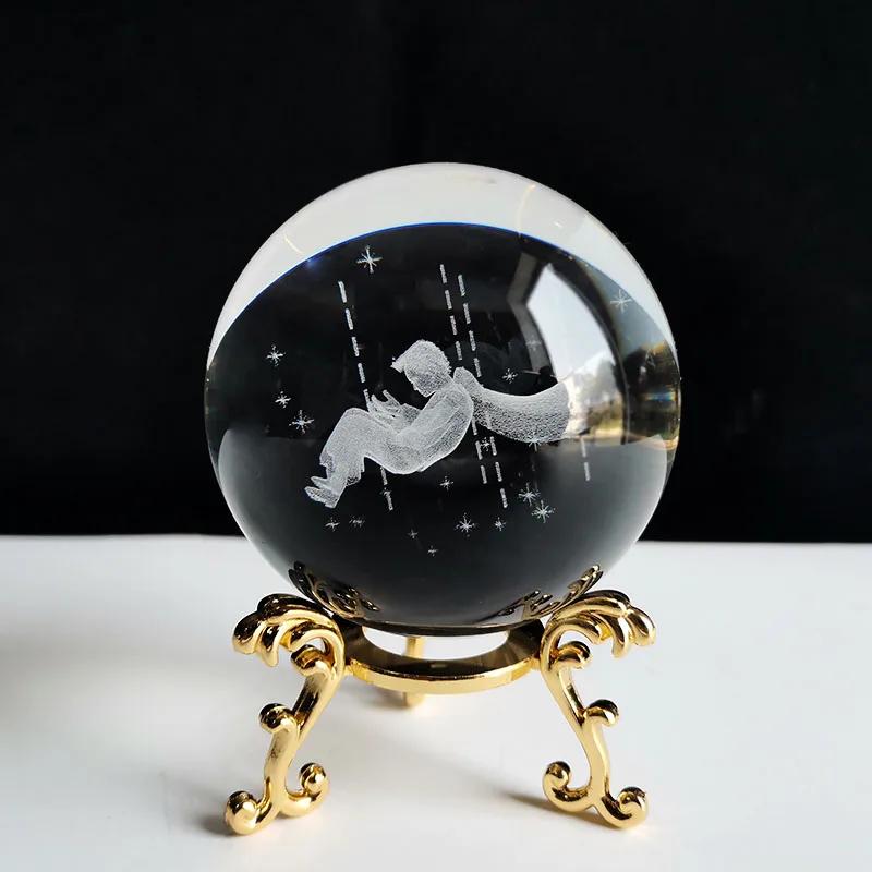 Kryształowa kula 3D ze stojakiem planeta grawerowany laserem układ słoneczny globus prezent astronomiczny prezent urodzinowy szklana kula dekoracja wnętrz