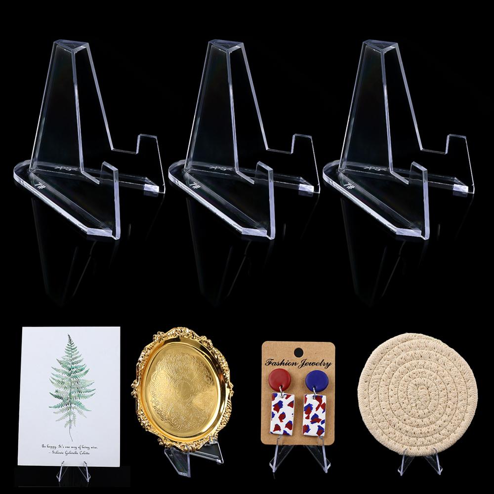 1-10Pcs Acrylic Display Stand Triangle Commemorative Coin Watch Card Holder Transparent Display Rack for Exhibitions Home Decor