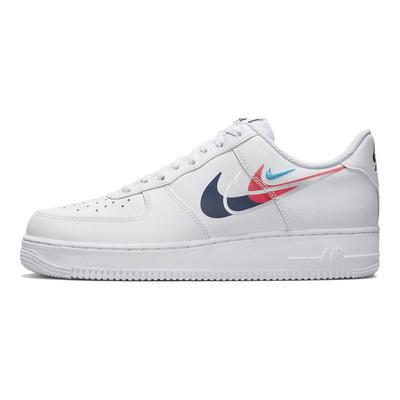Baskets Unisexe Air Force 1 Low Quadruple Swoosh Blanc Cramoisi Vif Argent Métallisé FJ4226-100
