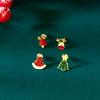 4 Pcs/Set Cute Enamel Christmas Earrings for Women Small Elk Bell Xmas Tree Stud Earrings New Year Festival Party Jewelry Gifts