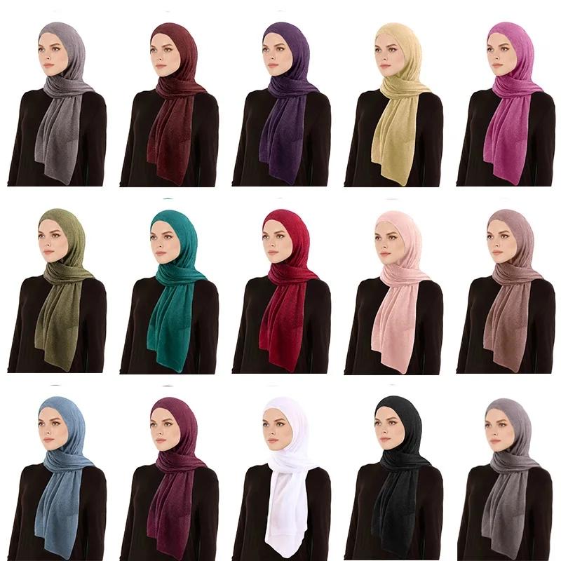 New Women Summer Breathable Muslim Chiffon Hijab Shawls Scarf Plain Soft Turban Bandanas Headband Scarves Wrap Bufanda Foulard