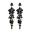 Luxury Flower Rhinestones Long Tassel Dangle Earrings Women Temperament Vintage Earring Fashion Jewelry Accessories Dinner Party