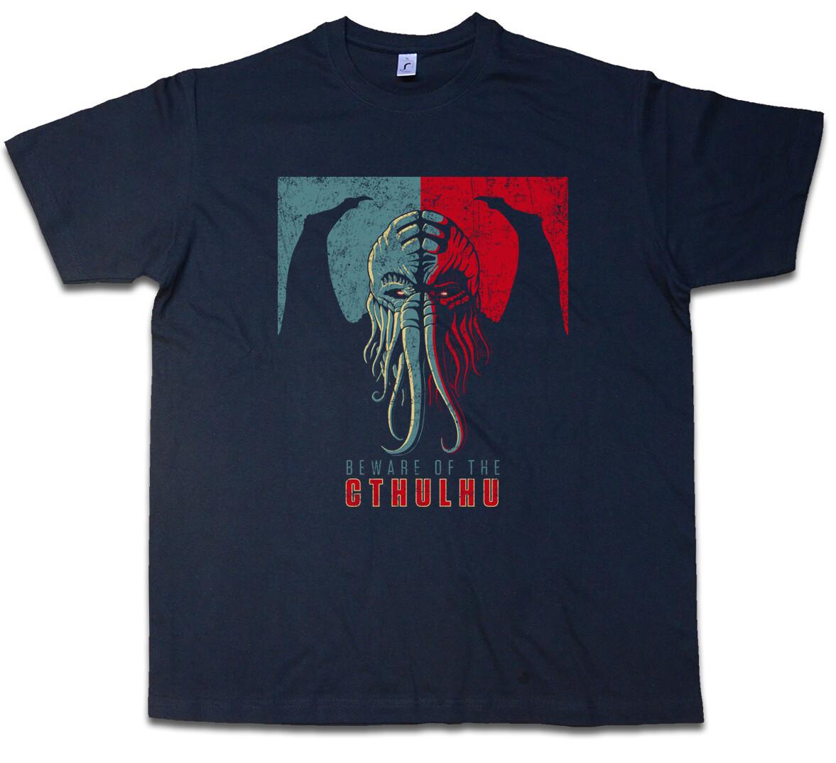BEWARE OF THE CTHULHU T-SHIRT Wars Horror Arkham H.P. Miskatonic- S