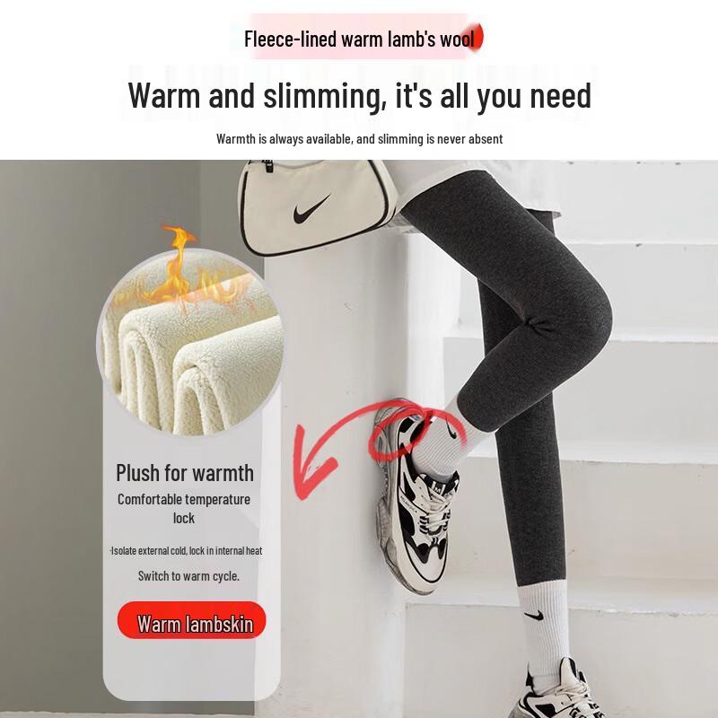 LANGSHA Women's Thickened Fleece Lined High-Waist Stirrup Leggings