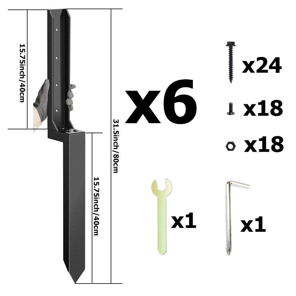 Heavy-Duty Cross-Bar Fence Repair Kit with Metal Reinforcement and Ground Anchors