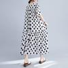 Kurzärmlig Übergröße Vintage Punkt Neu in Kleider für Frauen lässig locker langes Sommerkleid