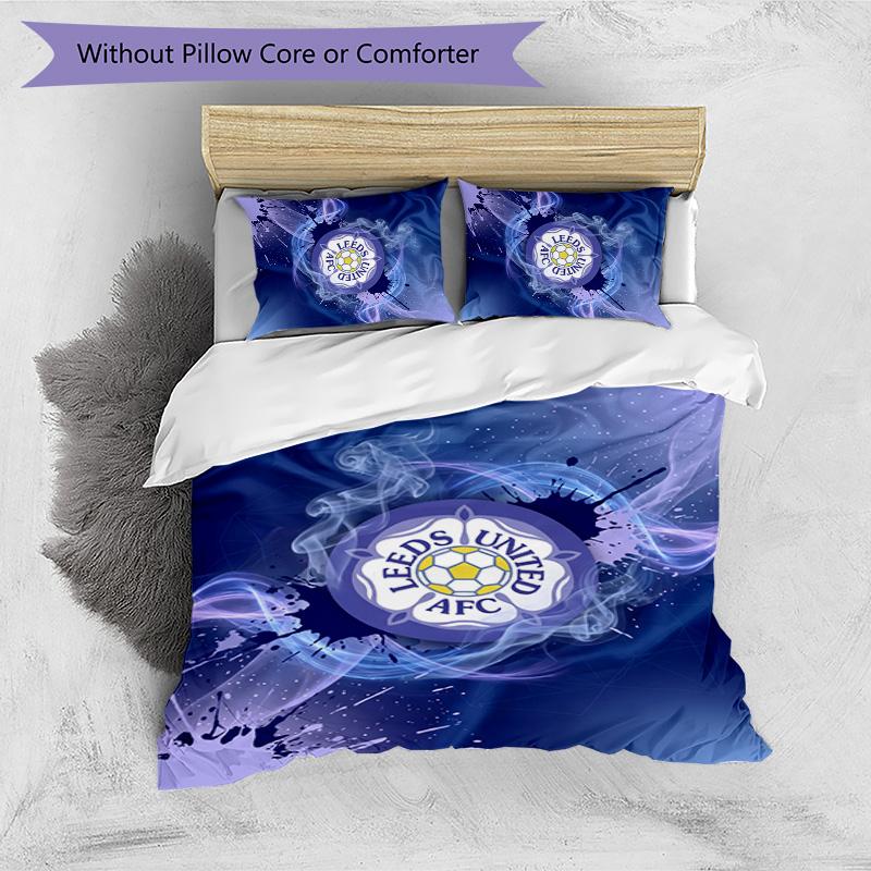 Leeds United Voetbal Beddengoed Set, 3 Delen, Comfortabel Huidvriendelijk Slaapkamer Dekbedovertrek Set