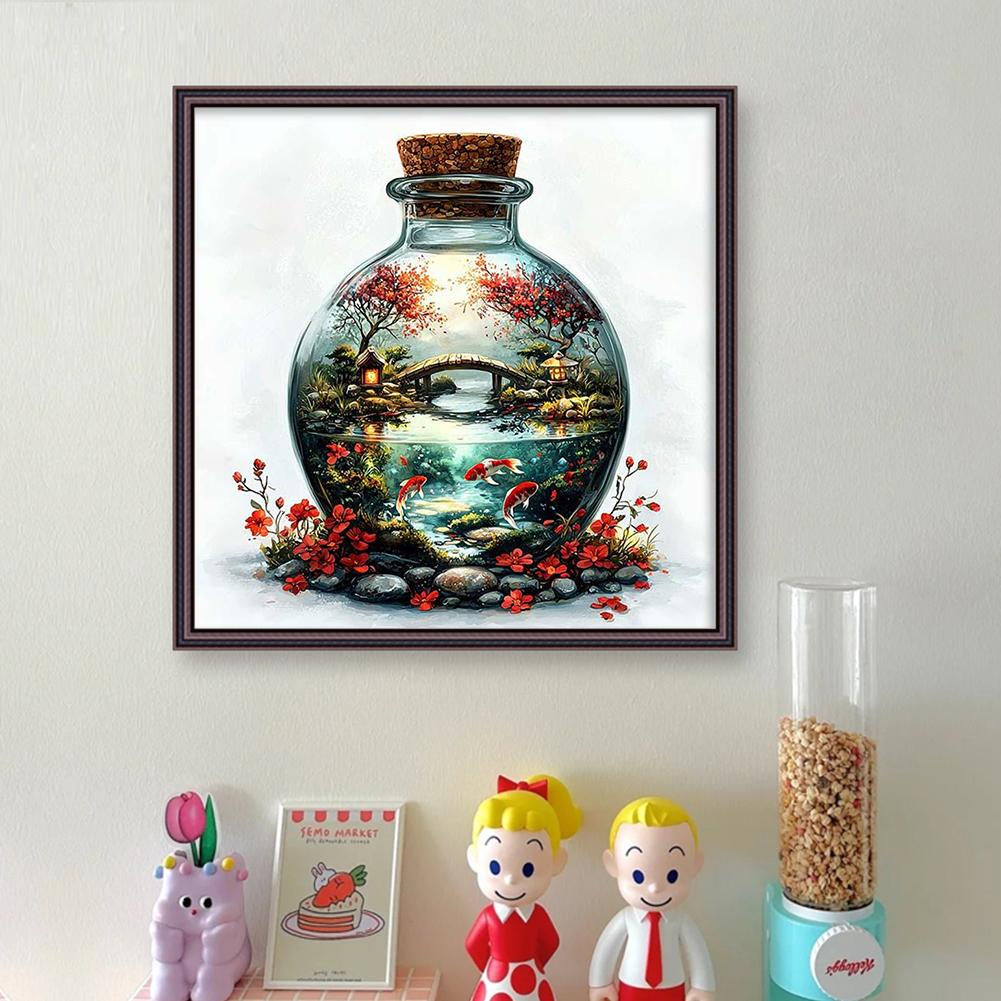 Full Embroidery Eco-cotton Thread 11CT Printed Bottle Cross Stitch Kit Art