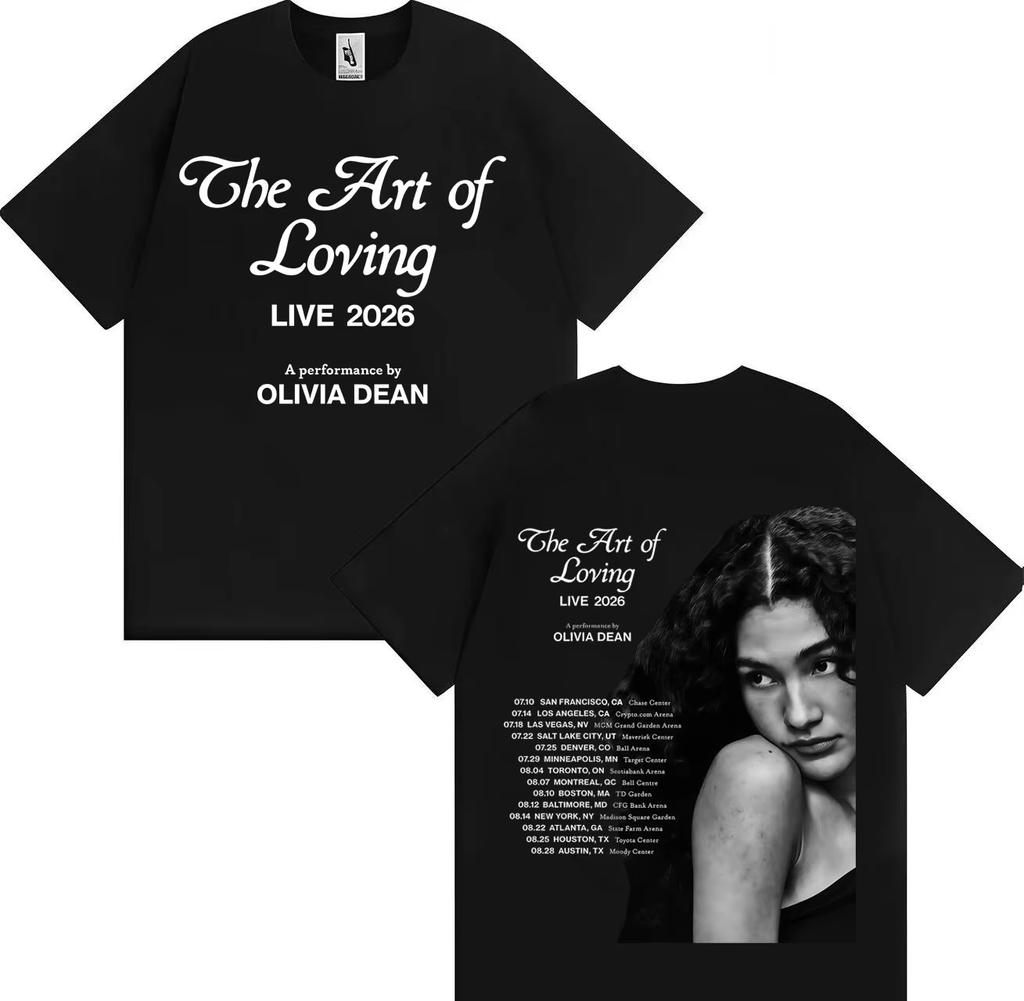 Cantante Popular Olivia Dean El Arte de Amar Nuevo Álbum Moda Verano 2026 Camiseta de Manga Corta para Hombre Casual Algodón Puro Cómodas Camisetas