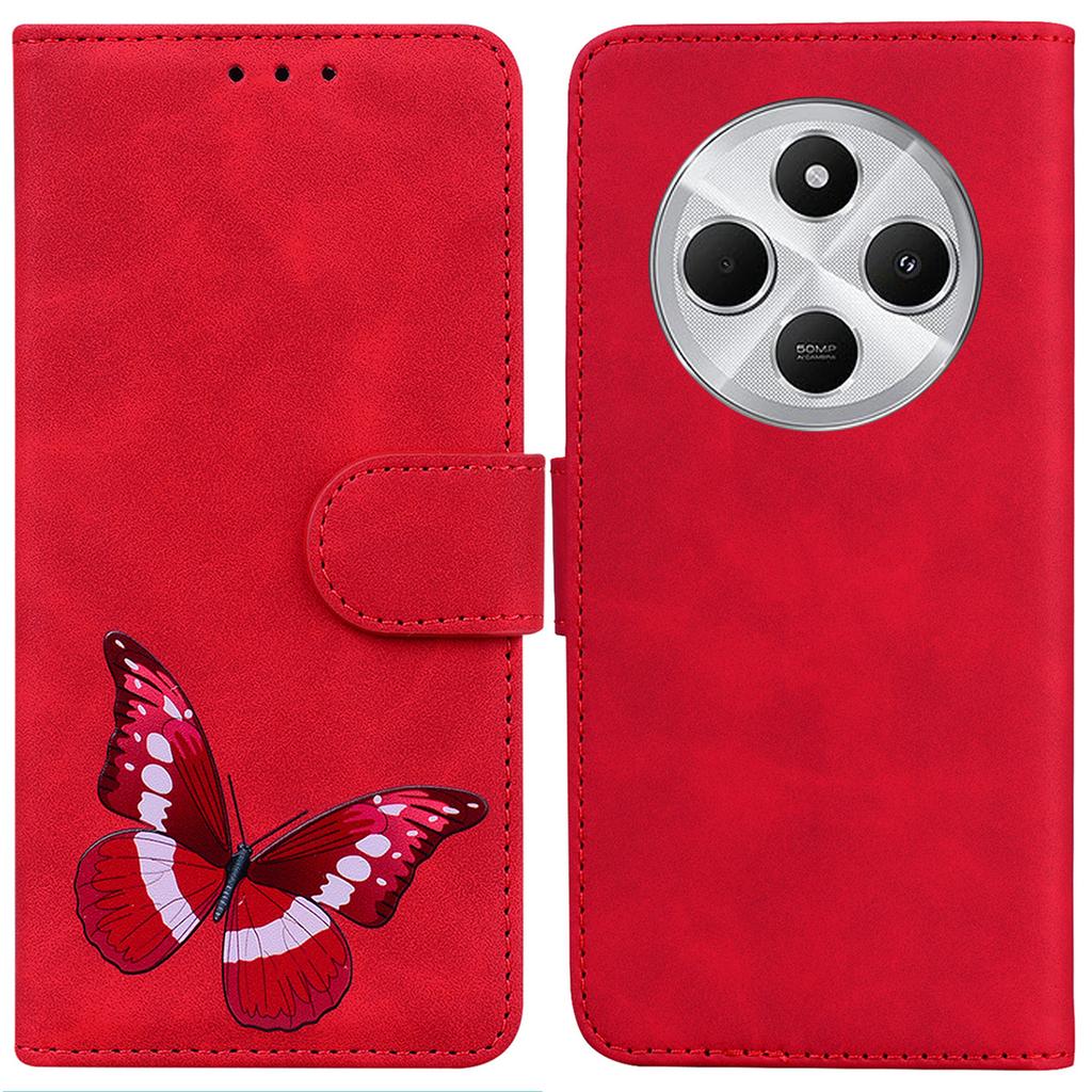 For Xiaomi Poco C75 4G/Redmi 14R 5G/14C 4G Stand Case PU Leather Phone Cover Butterfly Printed