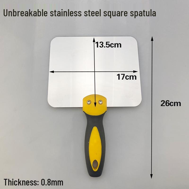 Stainless Steel Gray Curved Fan-Shaped Spatula and Putty Scraper with Thickened Handle - Free Shipping
