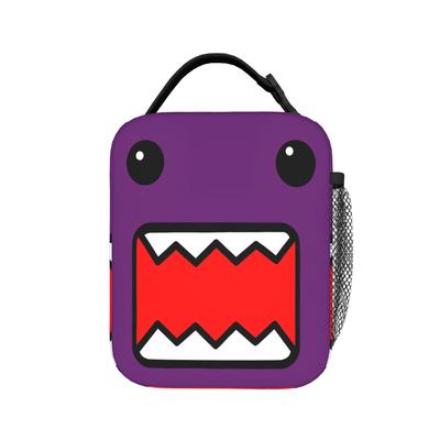 Domo Kun Doll- Purple Lunch Bag For Child  Print Lunch Box Leisure Office Cooler Bag Portable Zipper Waterproof Tote Food Bags