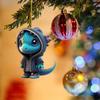2D Christmas Dragon Acrylic Pendant Cartoon Xmas Flat Dragon Keychain  New Year