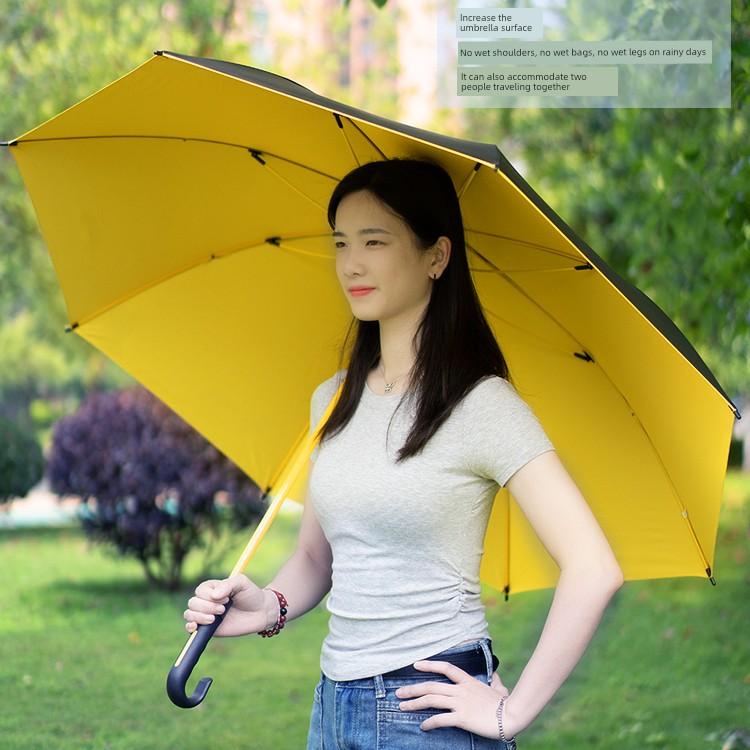Golf Umbrella, Reinforced, Wind-Resistant, Enlarged, Thickened, Automatic, Portable, Black-Coated, Sunshade, Sun Protection, Dual-Use for Sun and