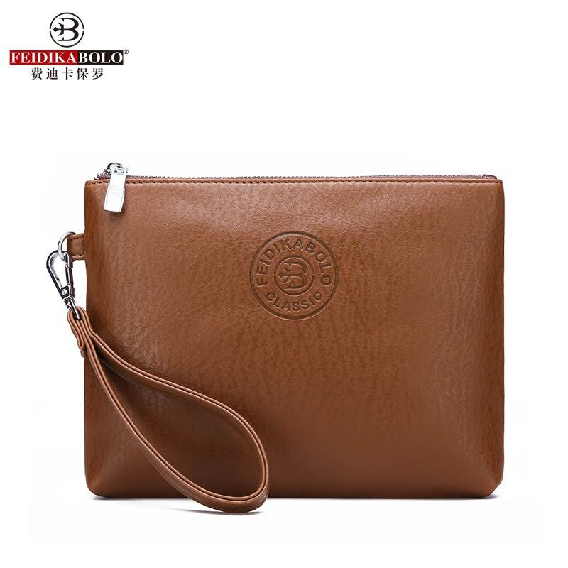 Men's New Casual Men's Clutch Bag Pu Soft Leather Men's Bag Mobile Phone Bag Large Capacity Wallet