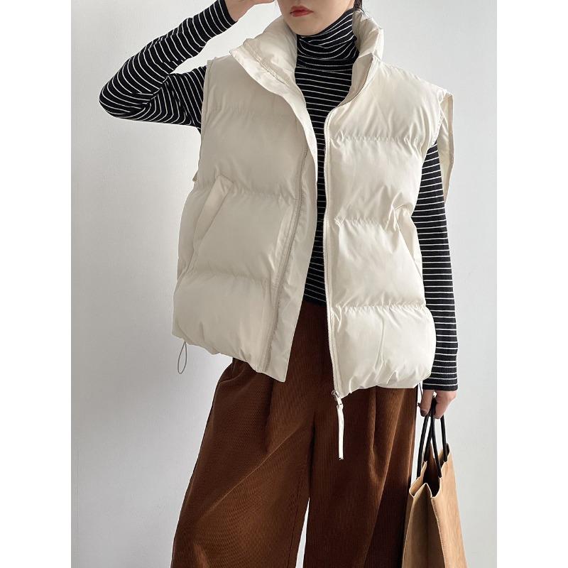 Winter Fashion Short Padded Vest Women Warm Thicken Sleeveless Jacket Cotton Coat