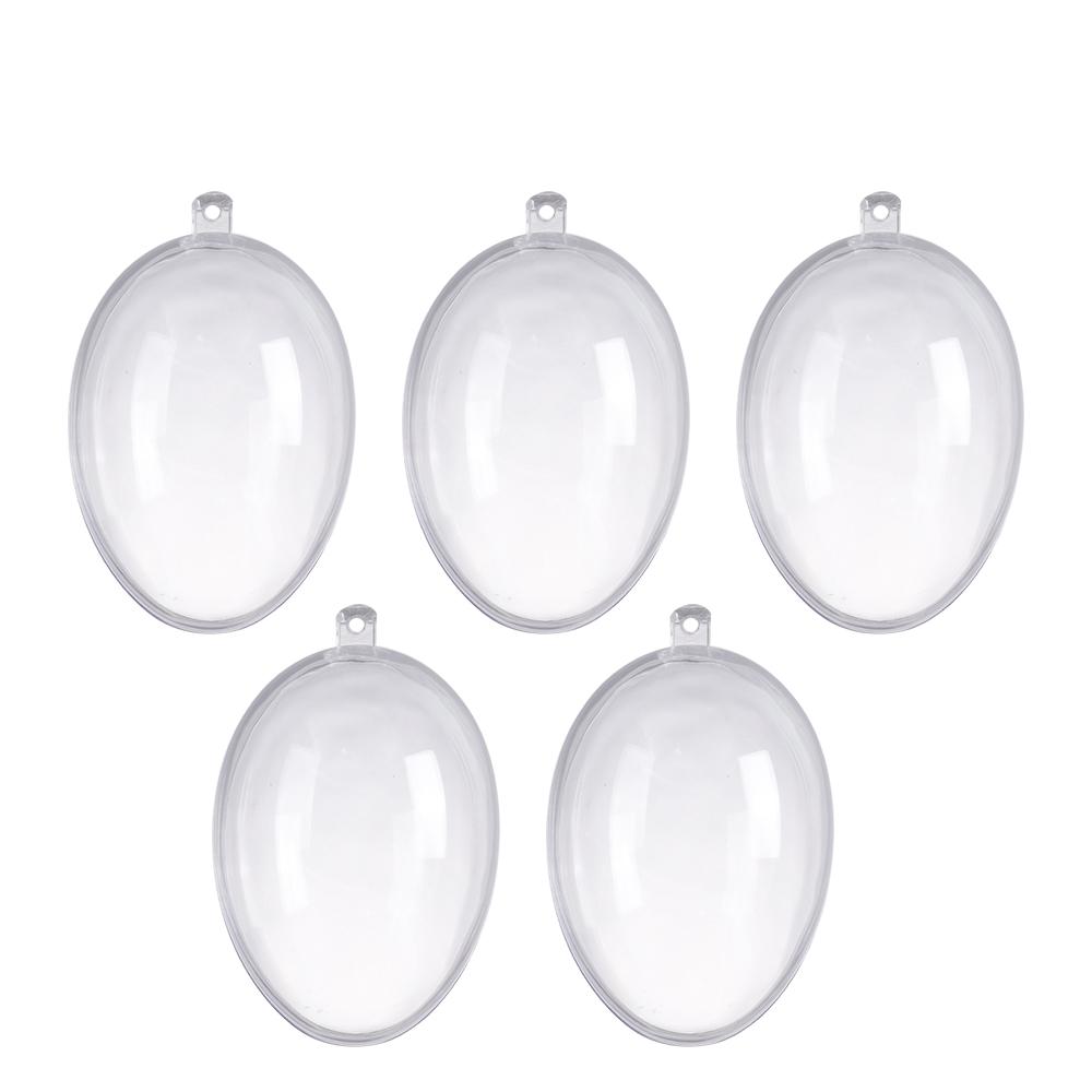 5pcs Party Supplies Hanging Ornament Plastic Fillable Easter Decoration Transparent Balls Transparent Easter Egg Candy Box