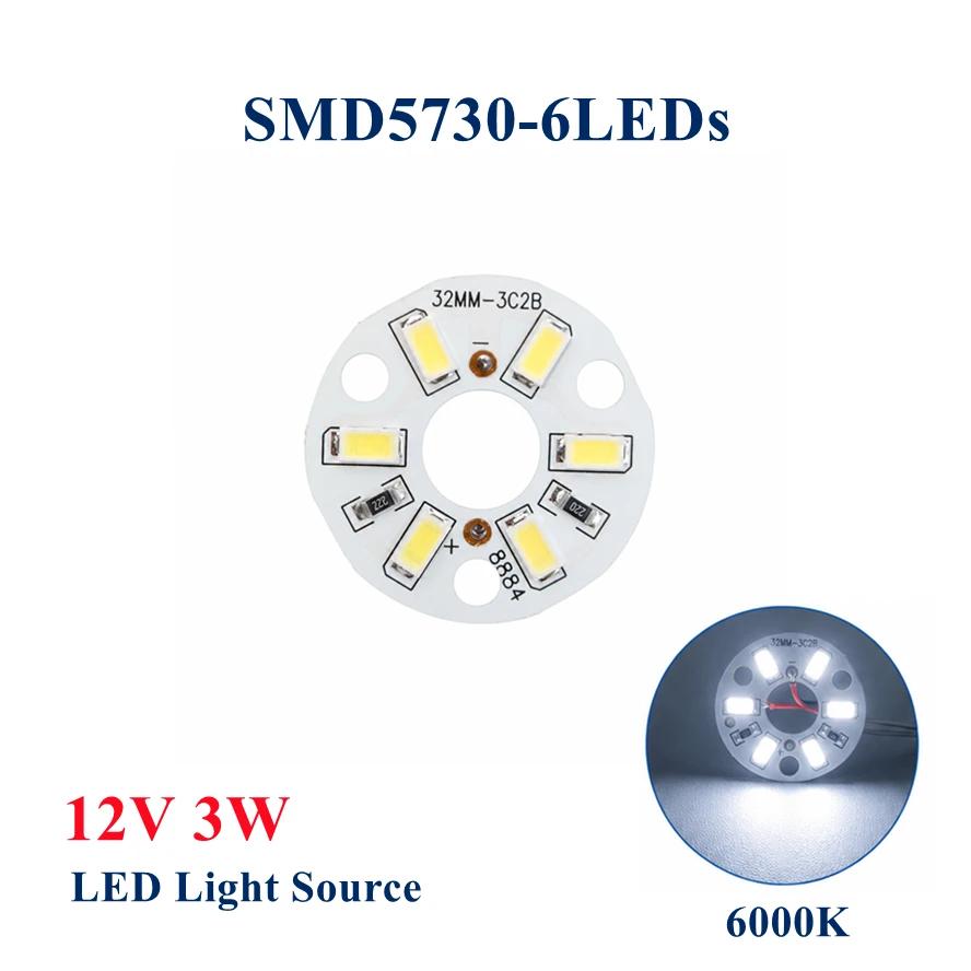 10pcs LED Light Board 3W Warm White 12V Dia 32MM SMD 5730 Lamp Bead Plate For DIY Bulb Circular Transformation Light Source