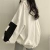 Women's Casual Loose Pullover Hooded Sweatshirt Fashion Letter Print Top for Students
