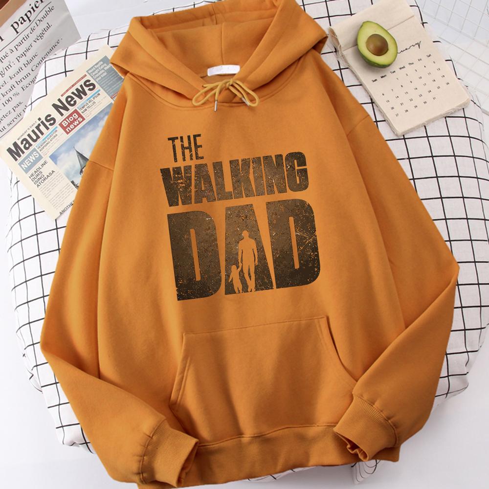 Der Gehende Papa Druck Herren Hoodie Street Fleece Kapuzenpullover Hipster Rundhals Herbst Sweatshirt Hip Hop Übergroße Kleidung Unisex
