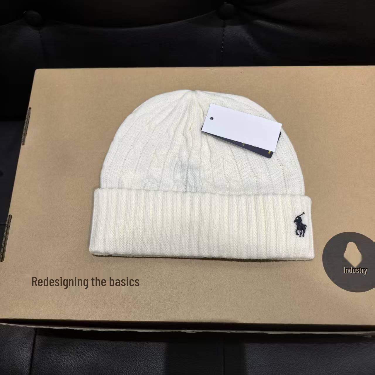 Классический зимний комплект из шарфа и шапки крупной вязки из смесовой шерсти с вышивкой пони для пар