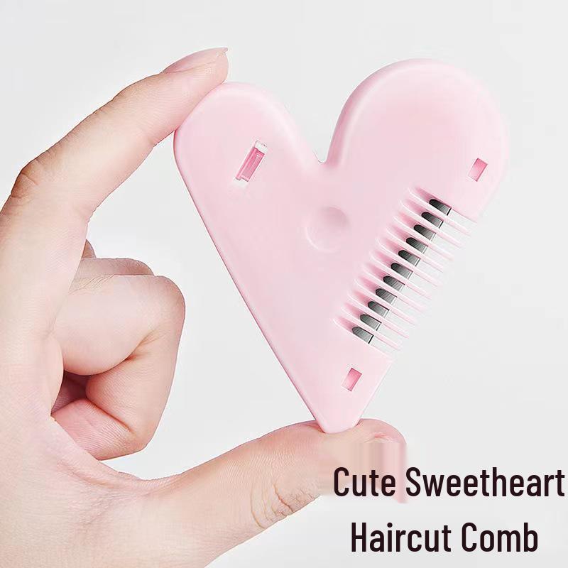 Double-Sided Peach Heart Hair Comb & Children's Safe Trimmer
