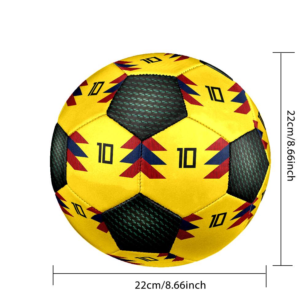 1pc Yellow sports jersey number design Football Soccer Ball Size 5 Indoor Soccer Ball Fashion Colorful Backyard Game -Great For Sports Fans Gift