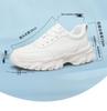 Men's Hidden Height Sports Casual White Cowhide Shoes, Low-Top, Thick Sole for Spring.
