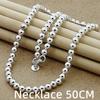 Collana a Catena Palline 925 Argento 6MM Lisce Per Donne Uomini Gioielli