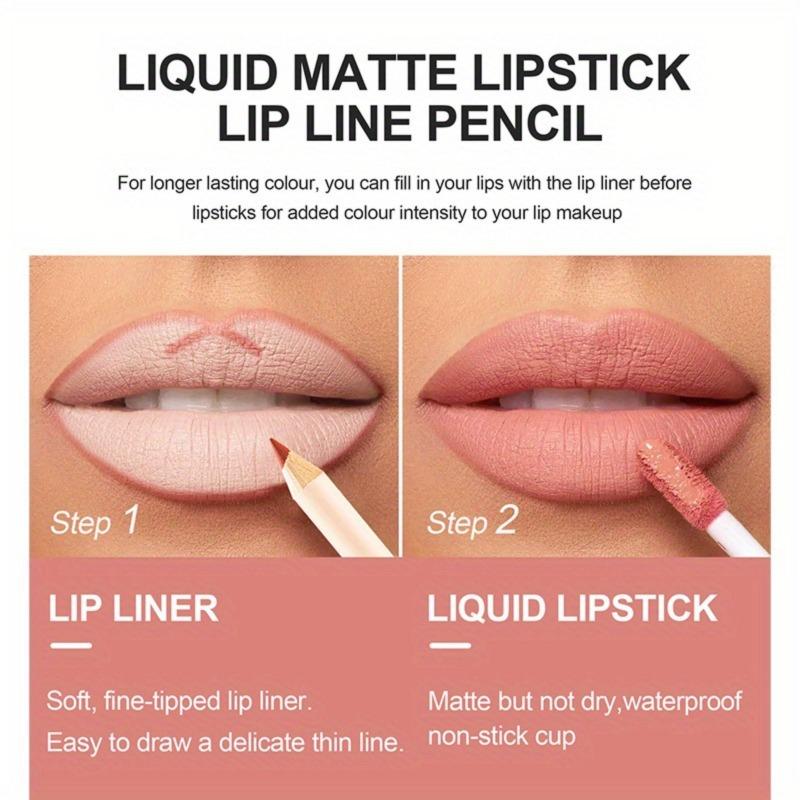 Matte Nude Brown Lipliner Pencil Lipsticks 12 Colors Lip Contour Kit Waterproof Non-sticky Sexy Velvet Red Lipgloss Makeup Tool