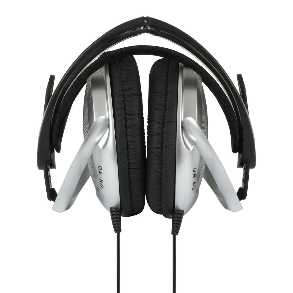 Koss UR40 Lightweight Stereo Headphones for MP3 and Smartphone Silver Over-Ear iPod, iPhone, - [item]