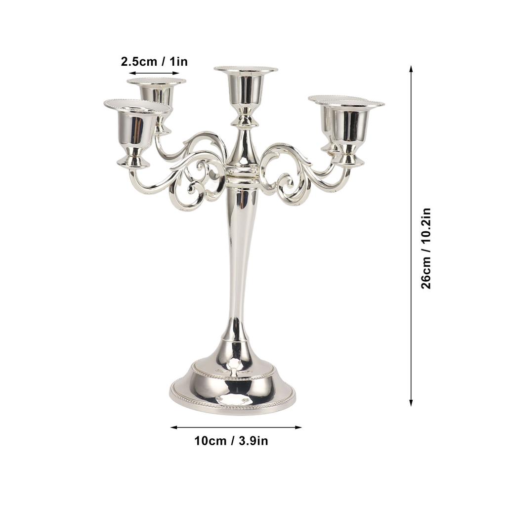 5 Arm Candlestick Holder Iron Vintage Decorative Candlestick Holder Centerpiece for Formal Events Holiday Parties